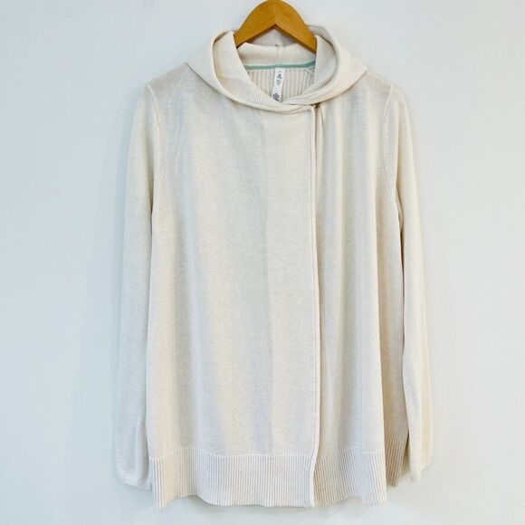 Lululemon Peace Of Mind Soft Wrap Hooded White Cardigan Sweater Size 10 - Picture 5 of 11